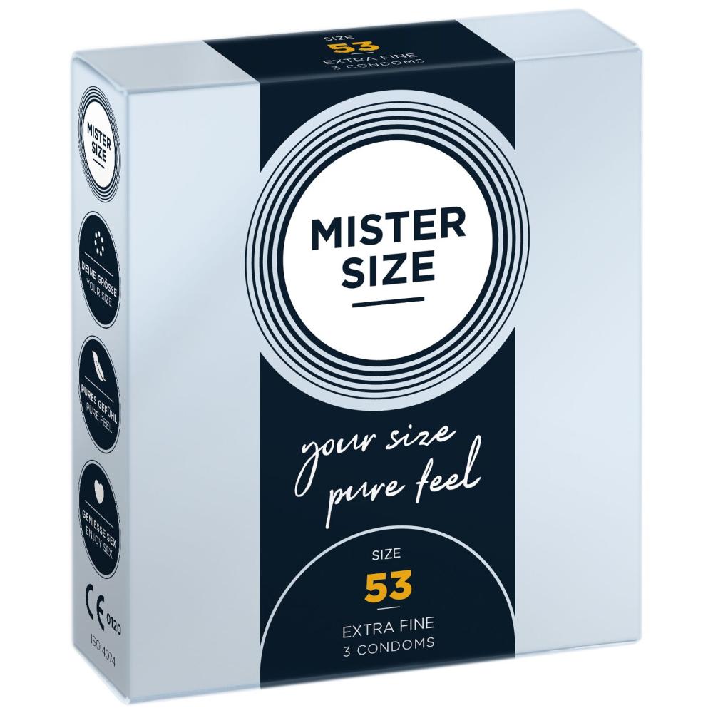 SO8034 Презервативы Mister Size - pure feel - 53 (3 condoms), толщина 0,05 мм