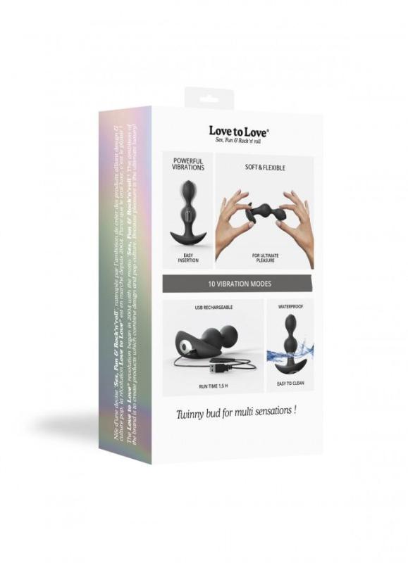 SO4873 Анальный стимулятор, гибкий с вибрацией Love To Love TWINNY BUD Black