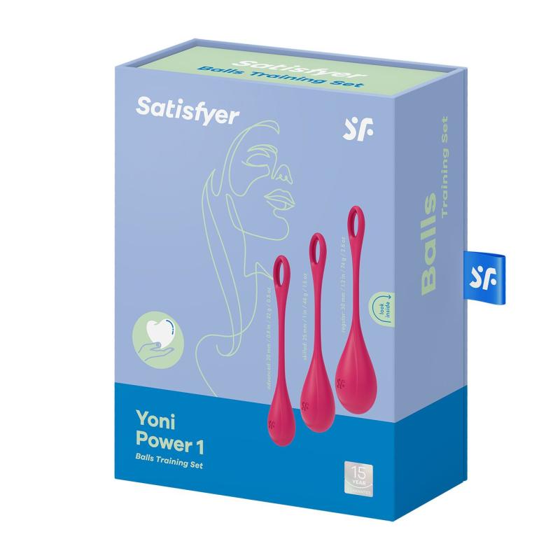 SO5547 Набор йони бусин Satisfyer Yoni Power 1 Red, диаметр 2-2,5-3см, вес 22-46-74гр