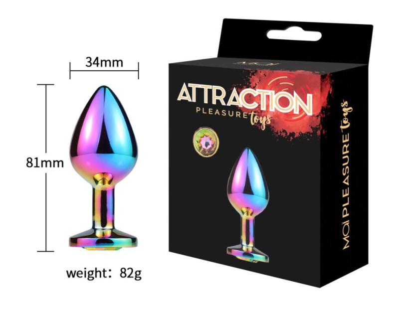 SO6039 Металлическая анальная пробка MAI Attraction Toys №73 Rainbow