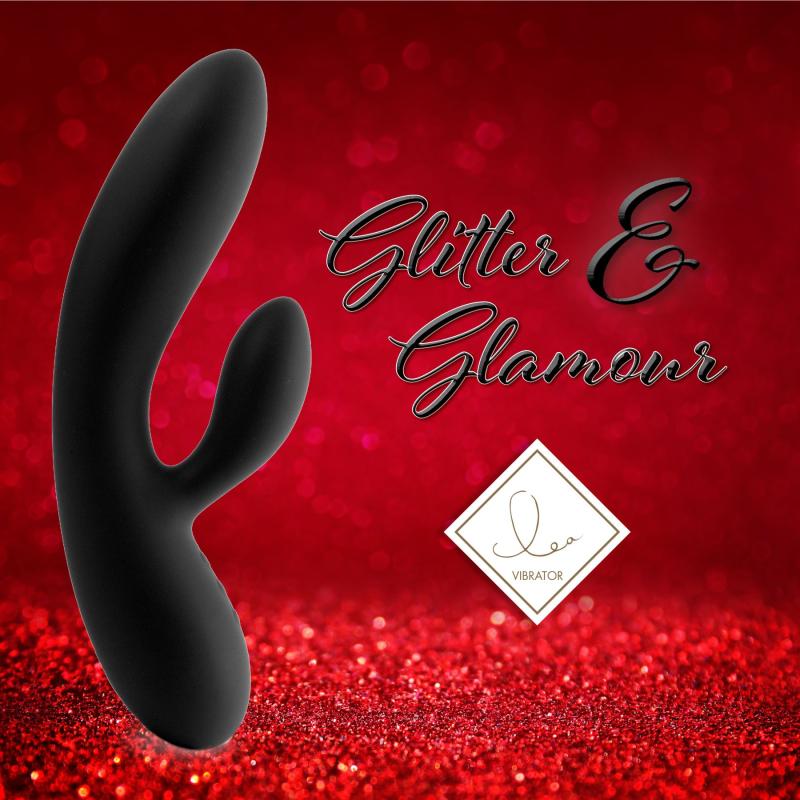 SO4433 Гибкий вибратор кролик с двумя моторами FeelzToys Lea Rabbit Vibrator Black