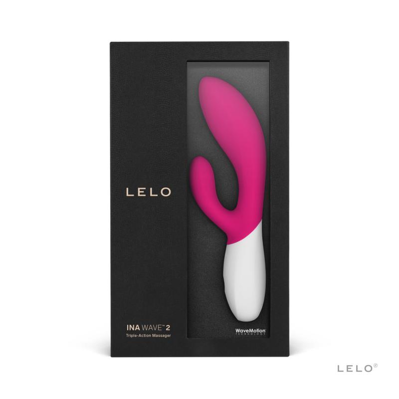 SO8080 Вибратор-кролик LELO Ina Wave 2 Cerise, манящее движение ствола + вибрации