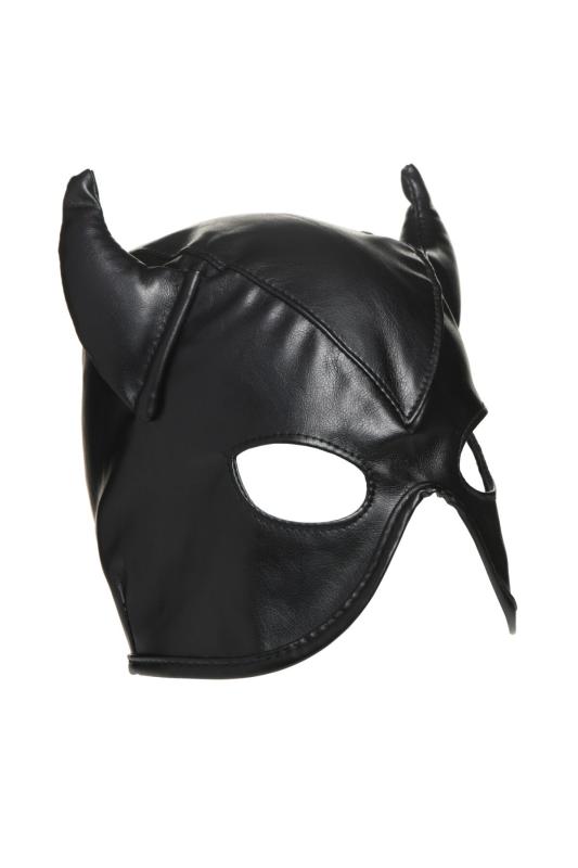 SO8800 Маска Master Series Dungeon Demon Bondage Mask with Horns - Black