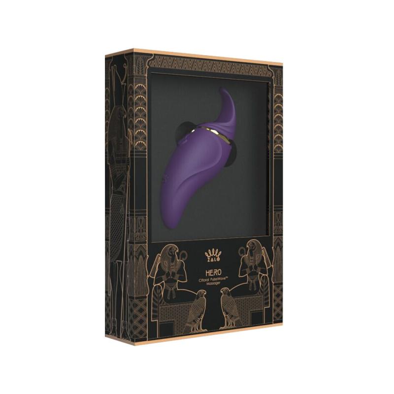 SO6661 Вибратор 2в1 с язычком Zalo — Hero Twilight Purple, кристалл Swarovski