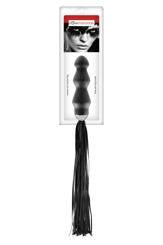SO4045 Флоггер с ручкой - анальным плагом Fetish Tentation Whip with Plug Handle