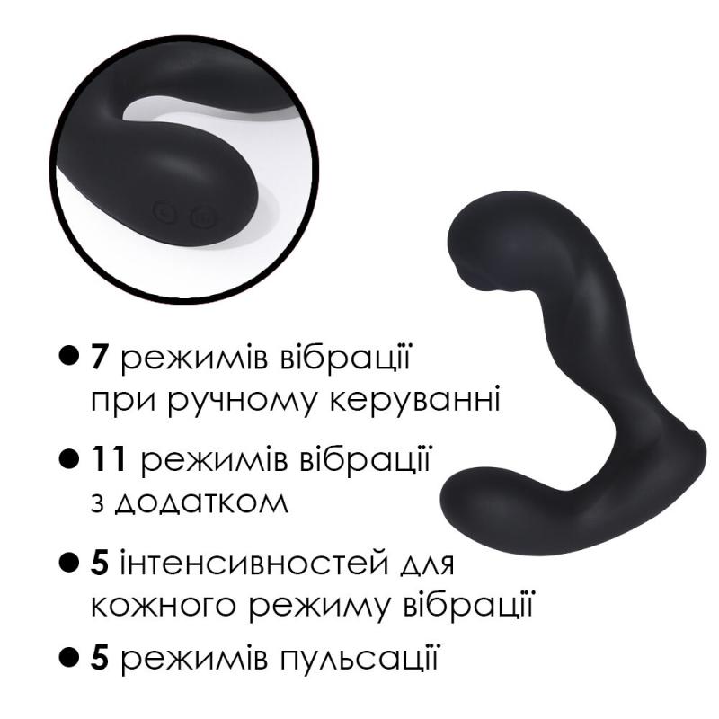 SO5105 Смарт-масажер простати з пульсацією на кінчику головки Svakom Iker Black