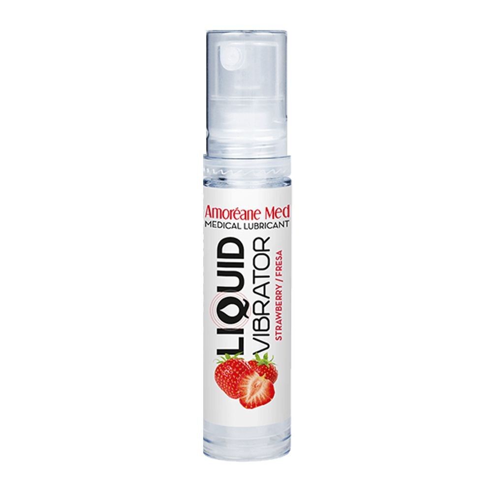 SO4818 Лубрикант с эффектом вибрации Amoreane Med Liquid Vibrator Strawberry (10 мл)