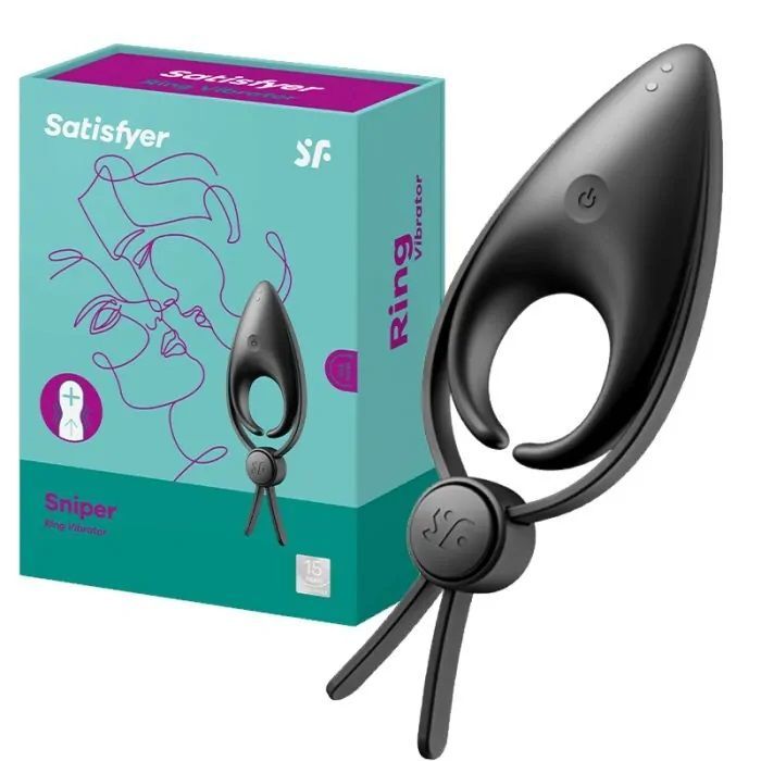 SO6079 Эрекционное виброкольцо лассо с регулировкой размера Satisfyer Sniper Black