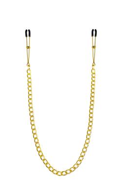 Тонкие зажимы для сосков с цепочкой Feral Feelings - Chain Thin nipple clamps, золото/черный