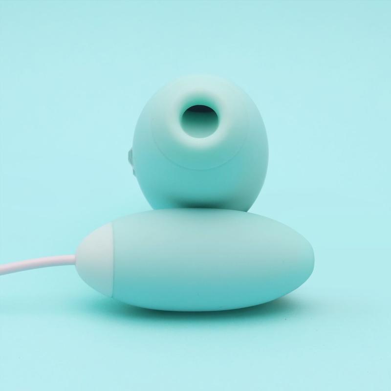 SO3621 Вакуумный стимулятор с виброяйцом 2-в-1 KISTOY Miss VV Cyan