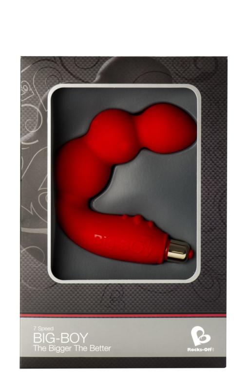 RO1685 Вибромассажер простаты Rocks Off Big-Boy Red, массаж промежности, макс диаметр 4см