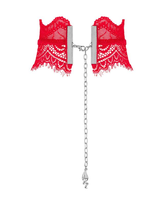 SO7686 Широкий кружевной чокер Obsessive Bergamore choker, red