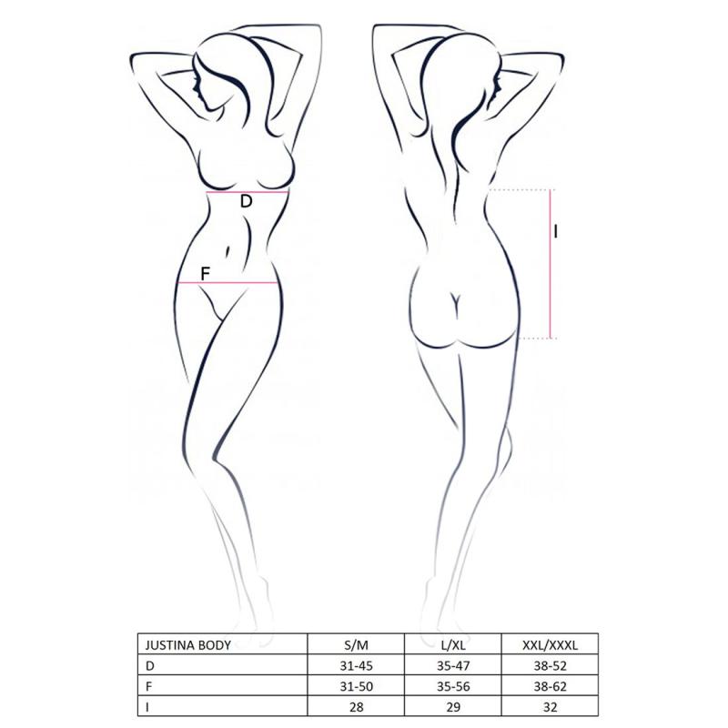 EL15403 Боди монокини с открытой грудью JUSTINA BODY black XXL/XXXL - Passion