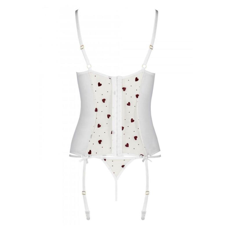 SO4768 Корсет с подвязками + стринги LOVELIA CORSET white L/XL - Passion
