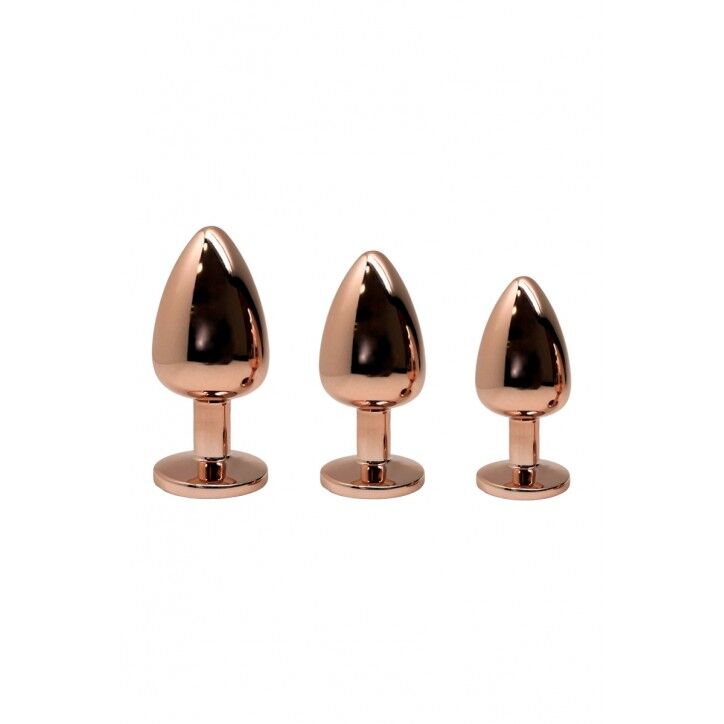 SO7426 Металлическая анальная пробка Wooomy Tralalo Rose Gold Metal Plug Size L, диаметр 4 см, длина 9 см