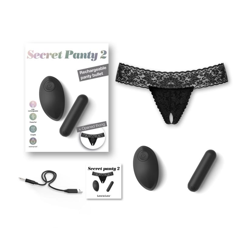 SO3824 Вибратор Love To Love SECRET PANTY 2, в комплекте трусики, вибропуля, пульт ДУ, 10 режимов работы