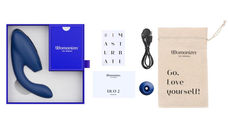 SO8756 Вакуумный клиторальный стимулятор Womanizer Duo 2 - Blueberry