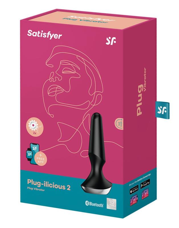 SO5444 Анальная смарт-вибропробка Satisfyer Plug-ilicious 2 Black